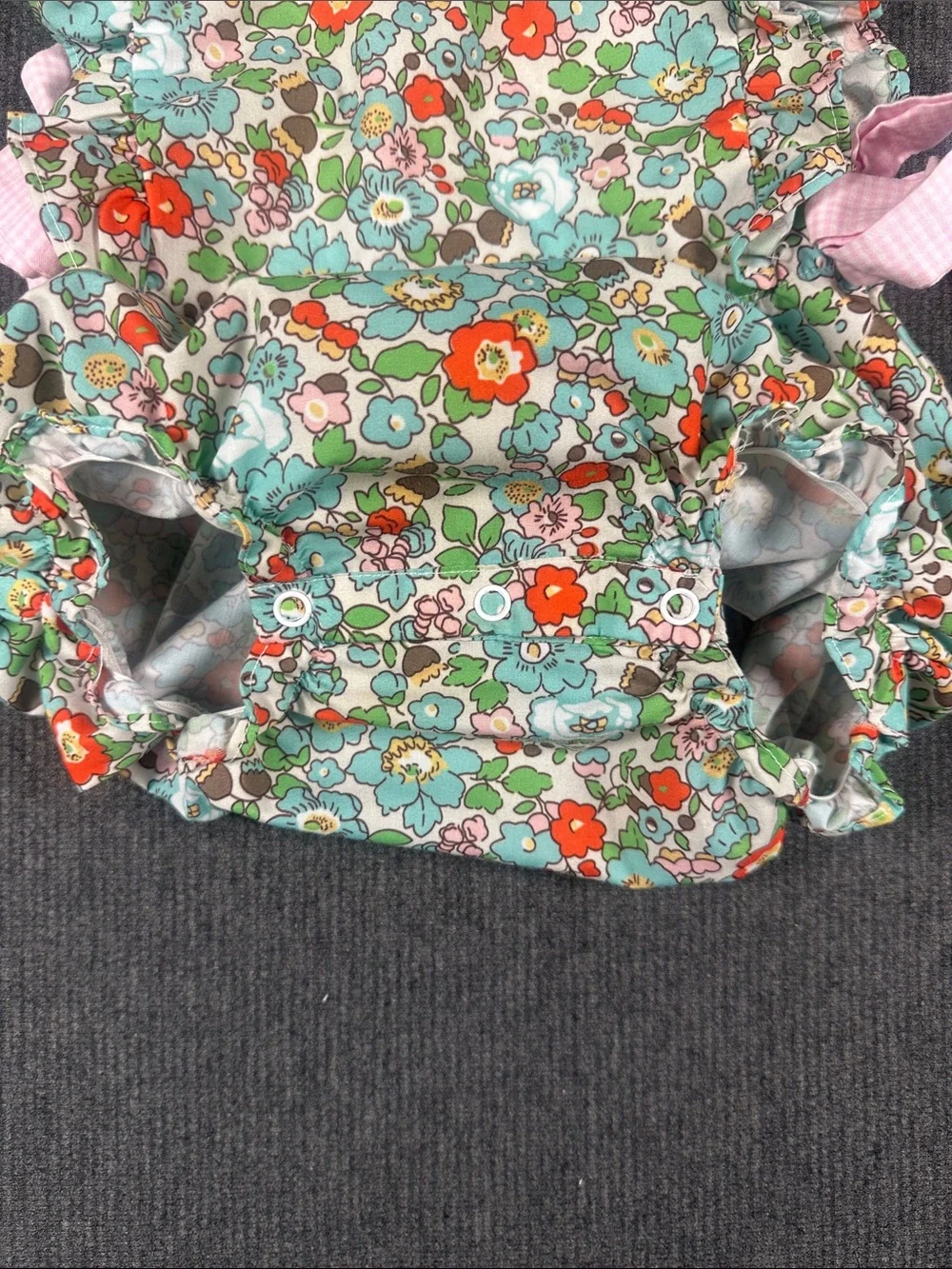 Smock Monkey Baby Girl Bubble Floral Gingham Bow Romper 12 Month Infant Toddler